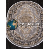Иранский ковер Kashan 752080 Серый овал